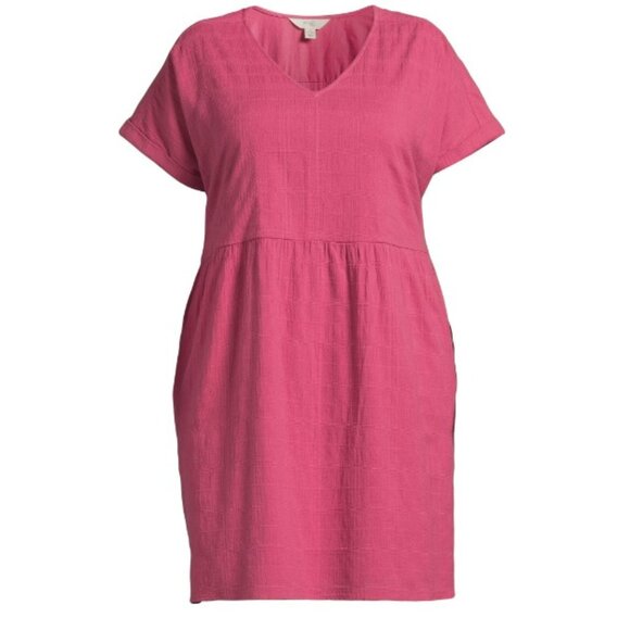 Terra & Sky Women's Plus Dolman Swing Dress, Rosiest Roughe - Picture 5 of 5